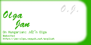 olga jan business card